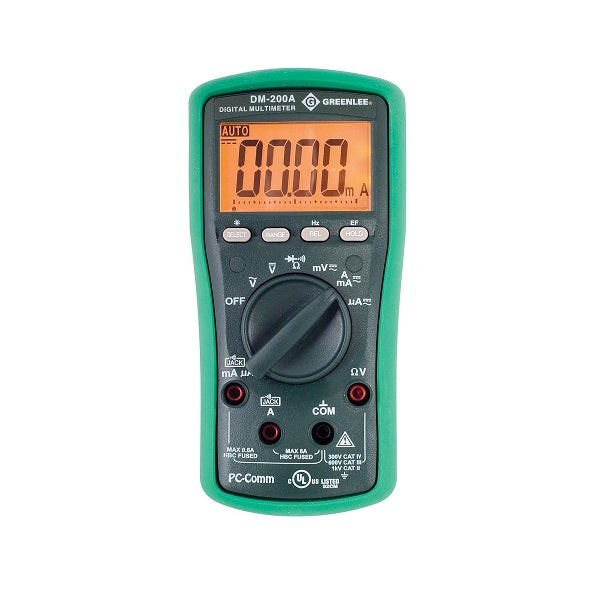 GREENLEE - Digital Multimeter, AC/DC, 8A, 1000V (DM-200A)
