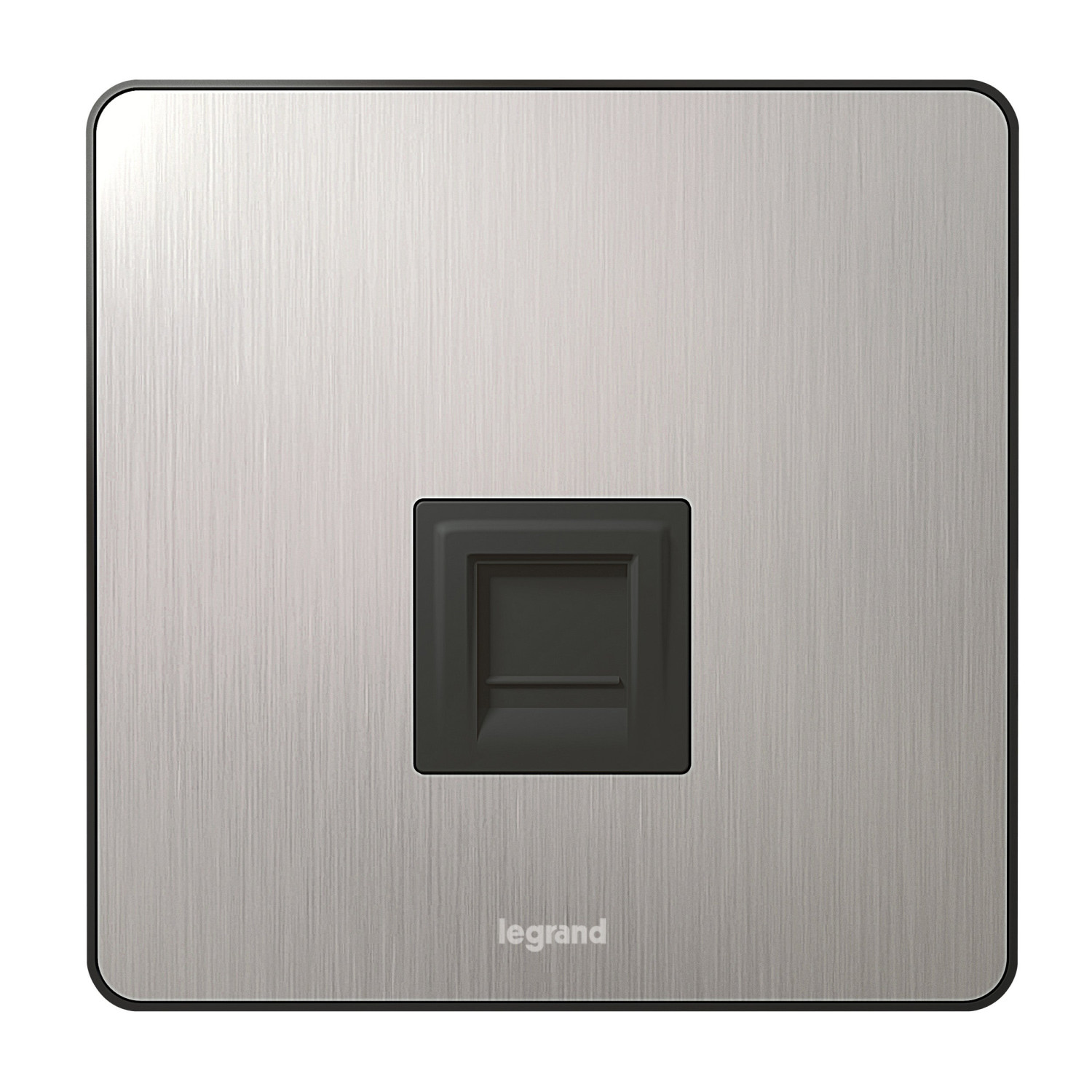 LEGRAND - RJ 45 Category 6 Socket Synergy, Single, Sleek Design Brushed Stainless Steel
