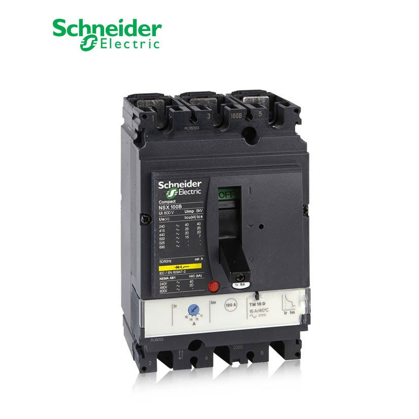 SCHNEIDER - MCCB Breaker, ComPact NSX250B, 25 kA at 415 VAC, TMD Trip Unit 160A