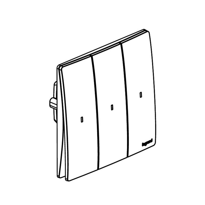LEGRAND - Illuminated Switch Mallia Senses, 3 Gang, 1 Way, 16AX, 250V