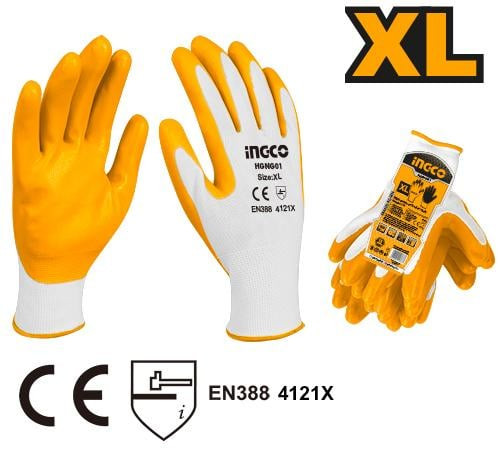 Nitrile Anti-Skid Safety Work Gloves XL قفازات عمل السلامة المضادة للانزلاق