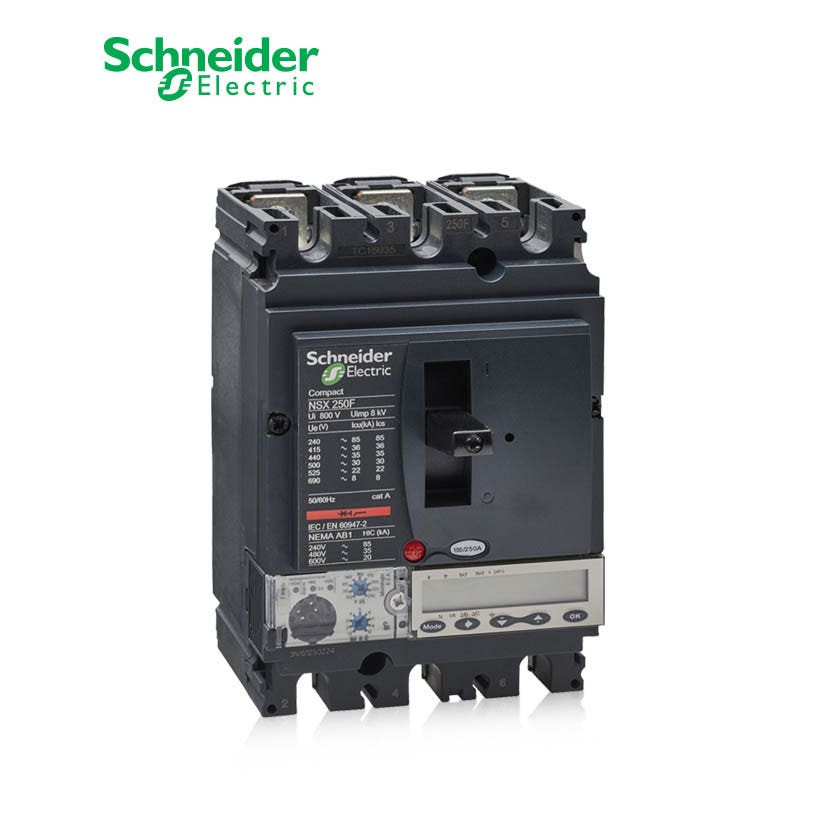 شنايدر - قاطع رئيسي 250 أمبير - ComPact NSX250F, 3P 3d, 36kA at 415 VAC, MicroLogic 5.2A Trip Unit 250A