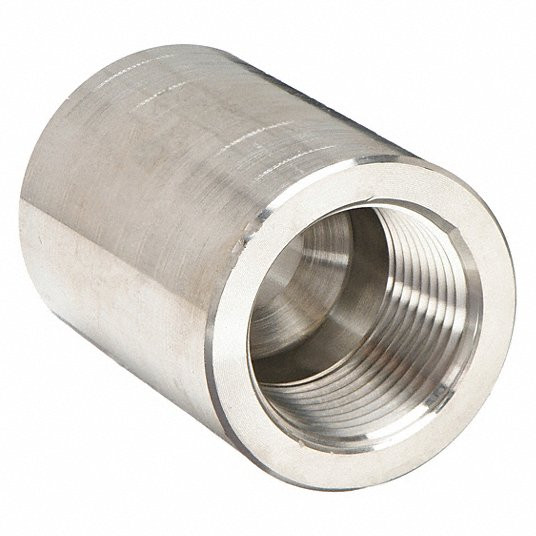 Reducing Coupling: 316 Stainless Steel, 1/2 Inch x 1/4 Inch Fitting Pipe Size, Female NPT x Female NPT