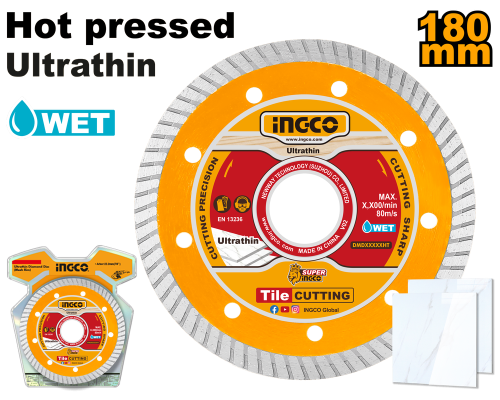 Ultrathin diamond Universal disc180(7")X22.2x1.2 دسك قص جرانيت تربو 7" مسكر 180 ملم