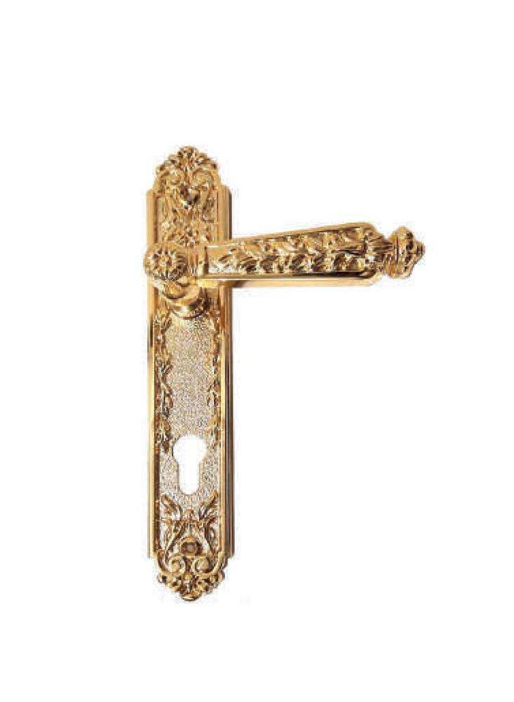 Kale 1210 Door Handle, Shiny Gold