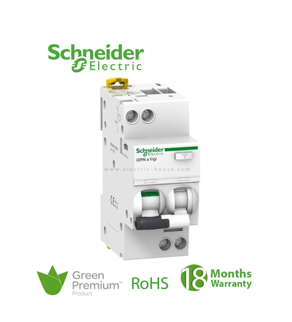 SCHNEIDER - RCCB Breaker, Acti9 iID, 2P, 40A, 30mA, Type AC