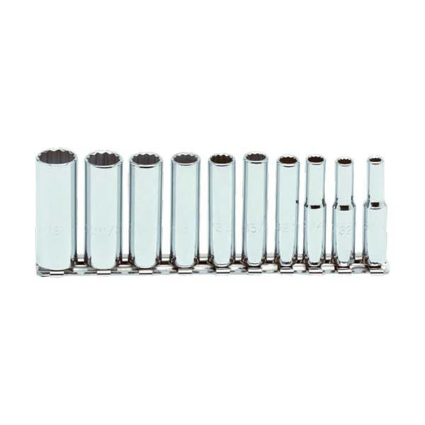 PROTO - 1/4" Drive Deep Socket Set, 10 Pieces, 12 Point