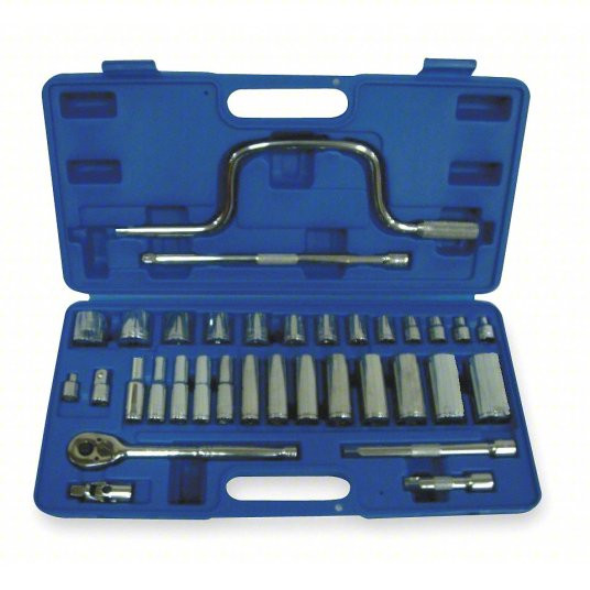 Socket Wrench Set, Socket Size Range 1/4 inch to 1 inch, Drive Size 3/8 inch, SAE