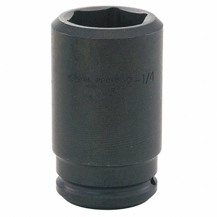 Impact Socket, 1 1/2 inch Drive Size, 3 5/16 inch Socket Size, 6-Point, Deep, Black Oxide