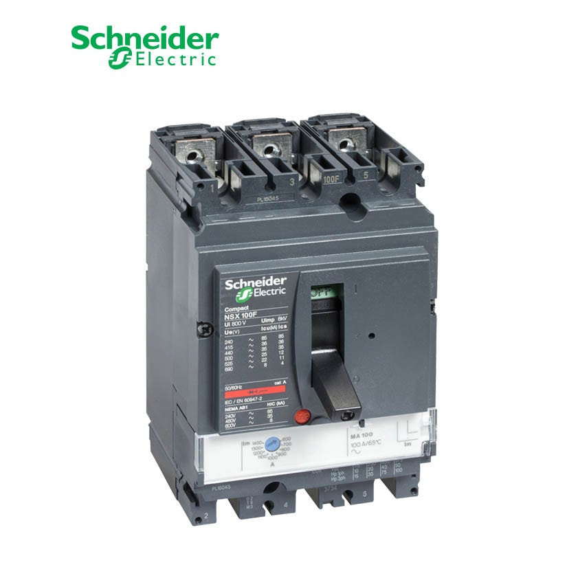 شنايدر - قاطع رئيسي 40 أمبير - ComPact NSX100N, 3P 3d, 50kA at 415 VAC, MicroLogic 5.2A Trip Unit 40A