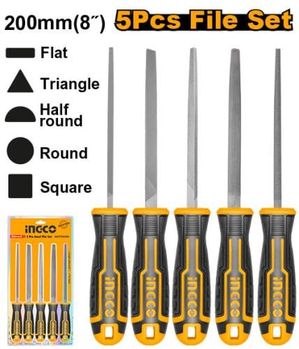 5 Pcs steel file set Size 200mm 8“طقم مبارد حديد 5 قطع 8 بوصة