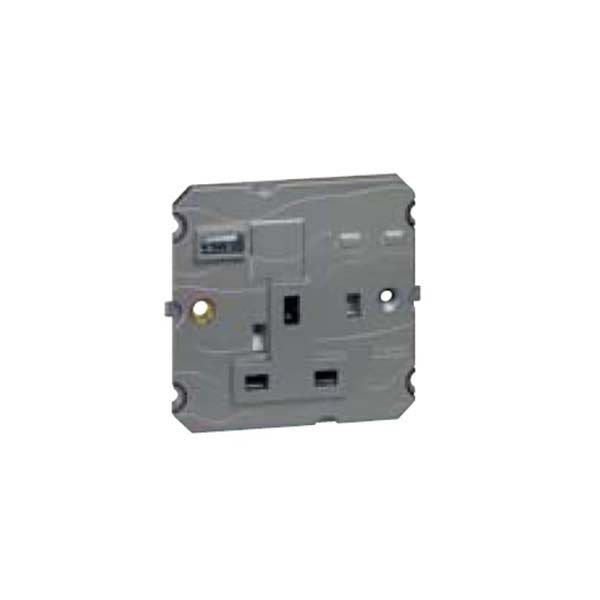 LEGRAND - Socket Arteor, 13A-250V, BS, with USB Type-C Charger, Single Pole Unswitched, Magnesium