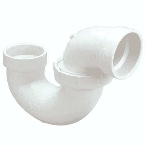 Chanel elbow, 110 mm - plastic - white