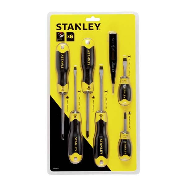 STANLEY - Cushion Grip Screwdriver Set, CG3, Tester Included