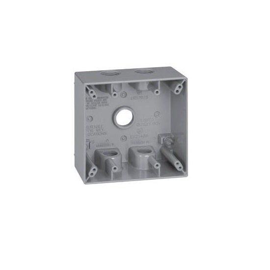 CROUSE HINDS - Box Water Proof 2G - 3/4" Hole 2 5/8" Deep, Grey - 5 Hole