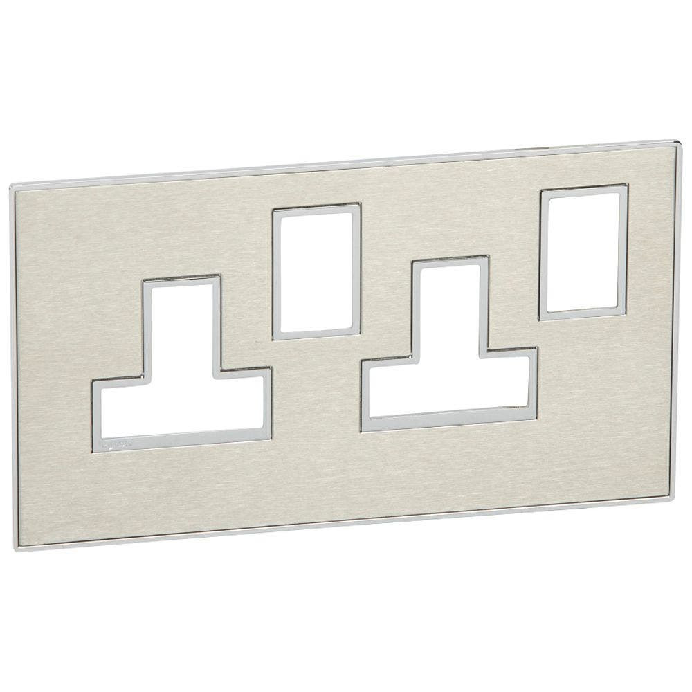 LEGRAND - Plate for Socket 2G Sqr BS, S.Steel Arteor