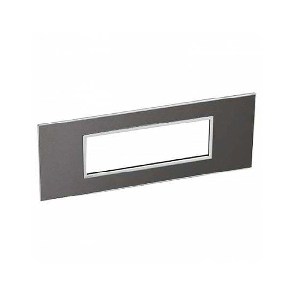 LEGRAND - Plate Arteor, BS, Square, 6 Modules, Brushed Metal Black