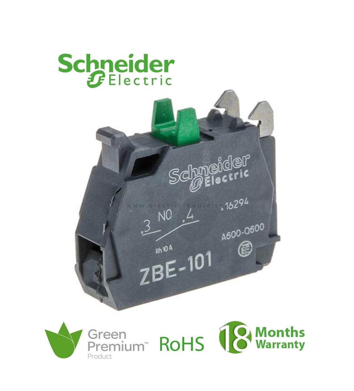 SCHNEIDER - Single Contact Block For Head ˜22 1No Silver Alloy Screw Clamp Terminal