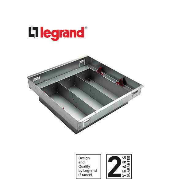 LEGRAND - Screed Floor Backbox, for Ducting Up to 300 mm, 3 Compartments