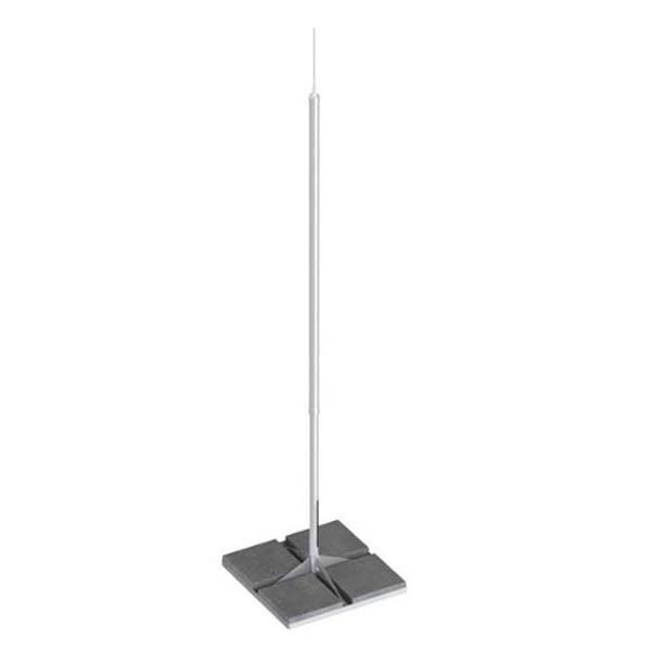 BAHRA EARTHING - Free Standing Air Terminal Rod with Square Support Frame and 4 Nos Square Concrete Base, 4 Meters