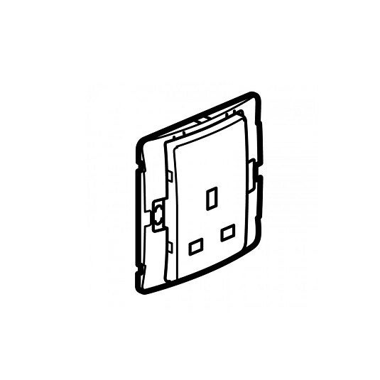 DISCONTINUED LEGRAND - British Standard Socket Outlet Mallia, Unswitched, 1 Gang, 13 A 250 V ~ Black