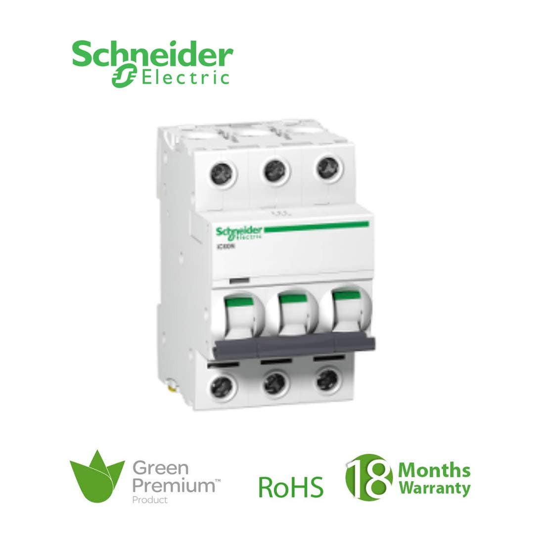 SCHNEIDER - MCB Breaker, Acti9 iC60N, 3P, 63A, D curve 