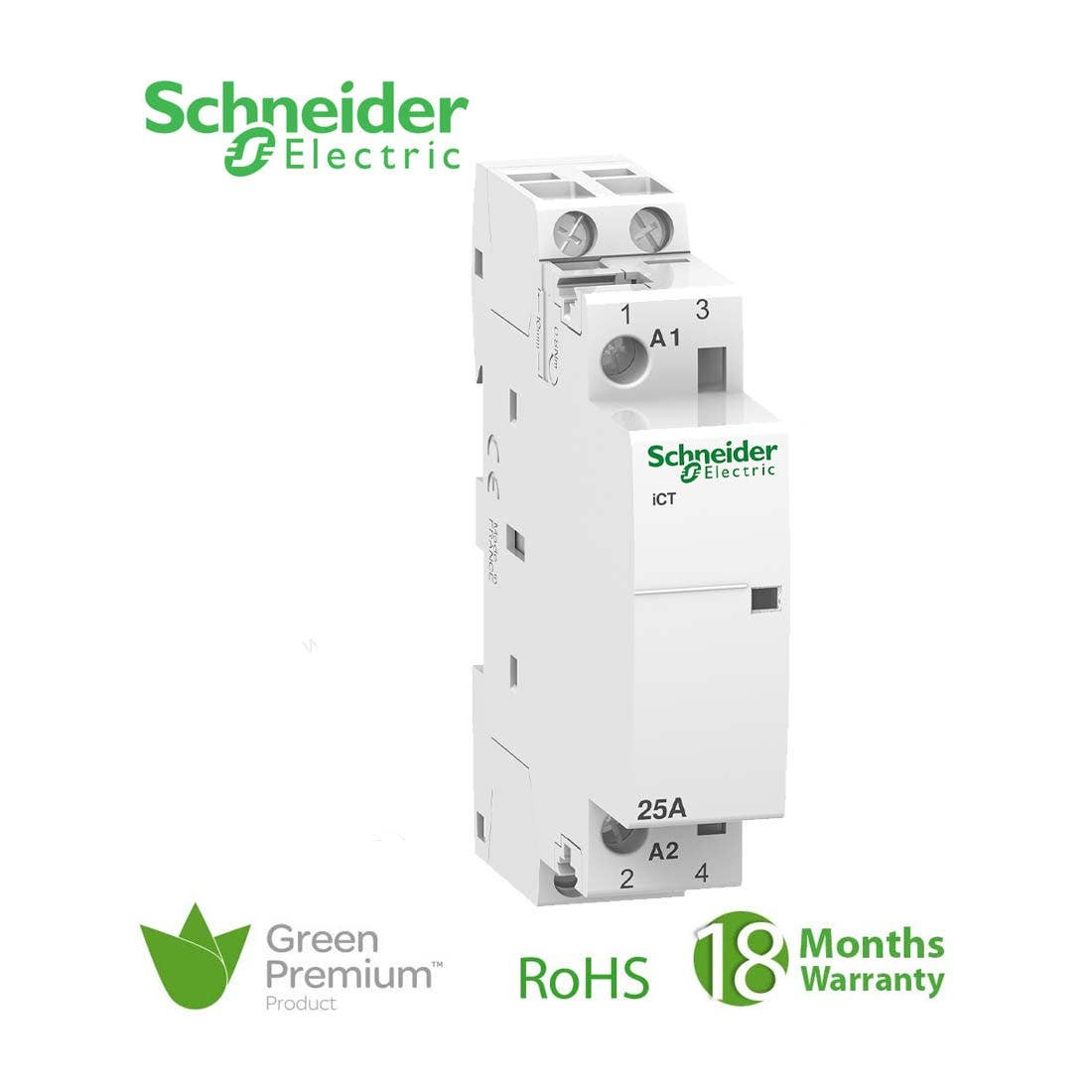 SCHNEIDER - Contactor 25A 2No 220/240 V AC 50Hz Ict