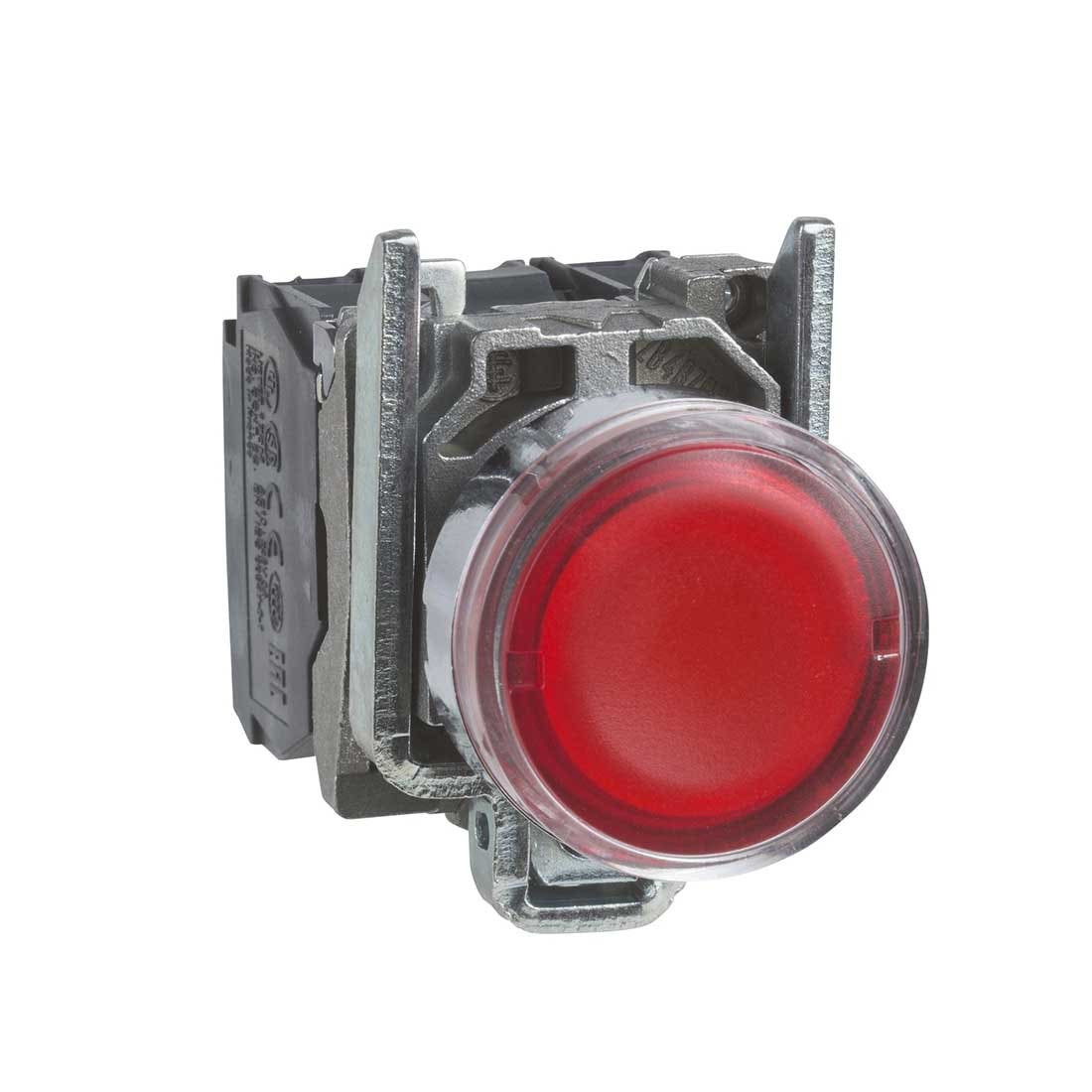 SCHNEIDER - Red Flush Complete Illum Pushbutton ˜22 Spring Return 1No + 1Nc 250V