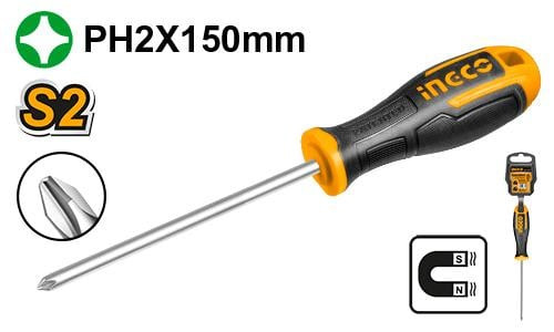 Phillips Screwdriver PH2×150 Round مفك فليبس صليبة 150ملم