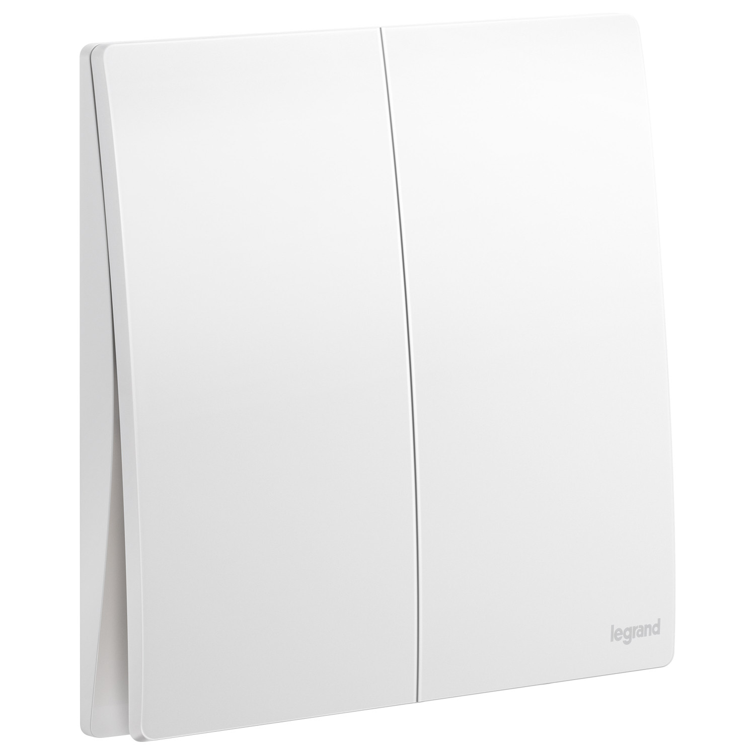 LEGRAND - Single Pole Switch Mallia, 2 Gang, 1 Way, 20 AX, 250 V~, Matt White
