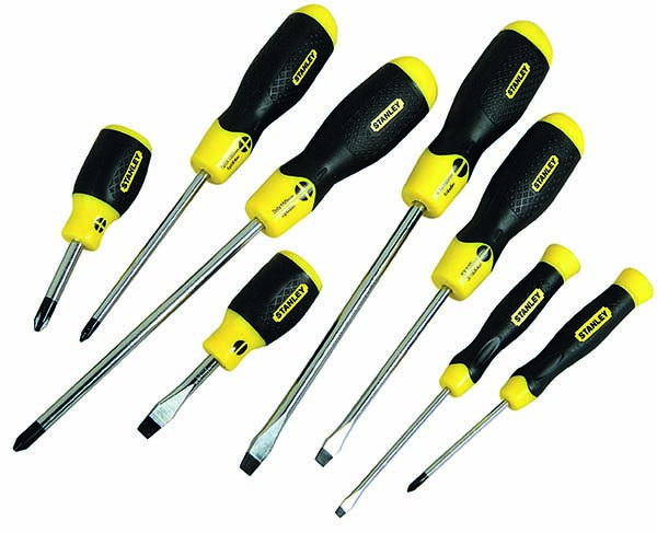STANLEY, Cushion Grip 8Pcs Screw Driver Set Philips / Fl