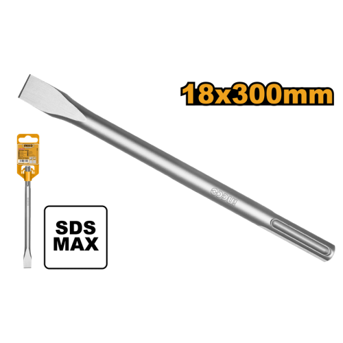 SDS Max Chisel 18x300mm×25mm ازميل دريل اس دى اس مسطح عادي 300 ملم