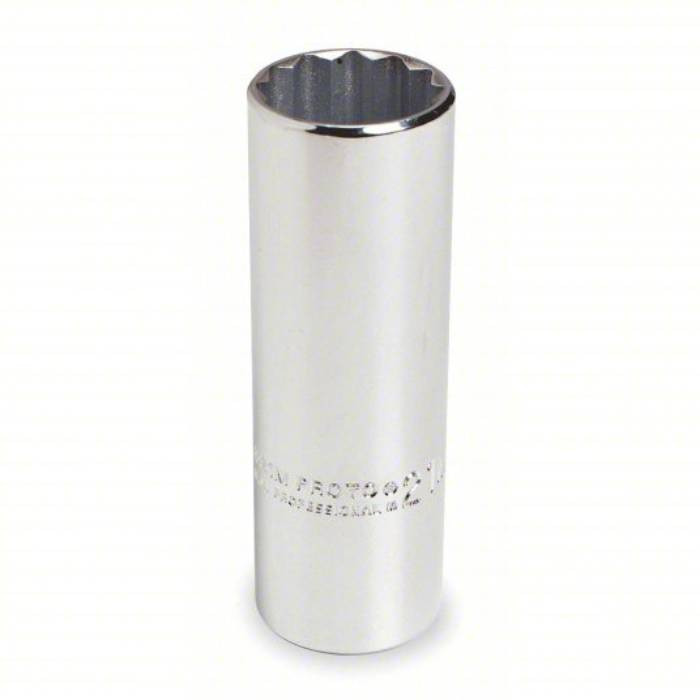 Socket, 1/2 inch Drive Size, 30 mm Socket Size, 12-Point, Alloy Steel, Deep Depth, Chrome Finish