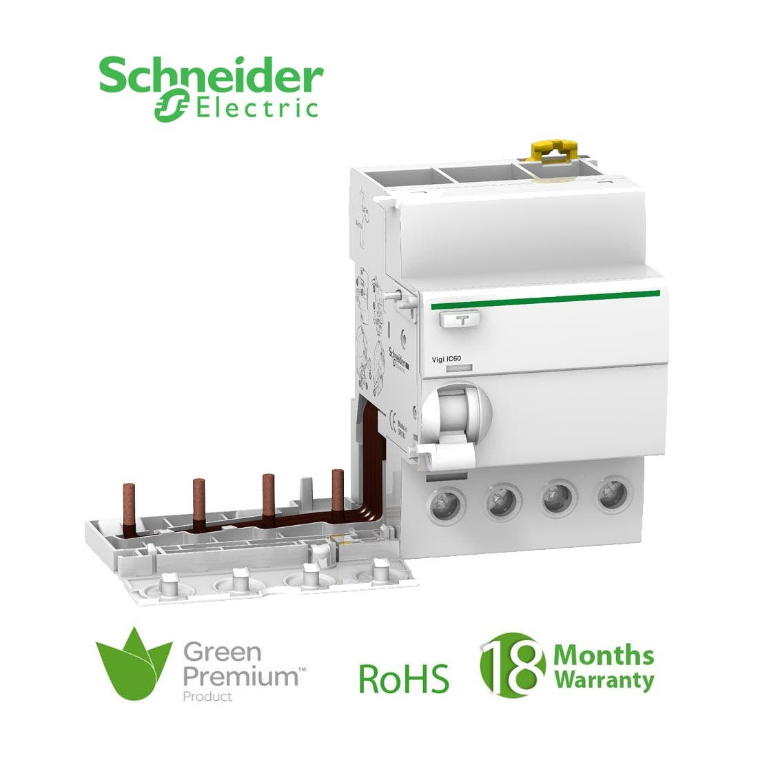 SCHNEIDER - Vigi IC60, Earth-Leakage add-on Block, 4P, 40A, 300mA, AC Type