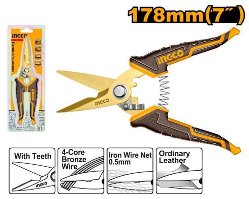 Electrician's scissors (7") stainless steel مقص انكوستالس كهربائى متاح7 بوصة