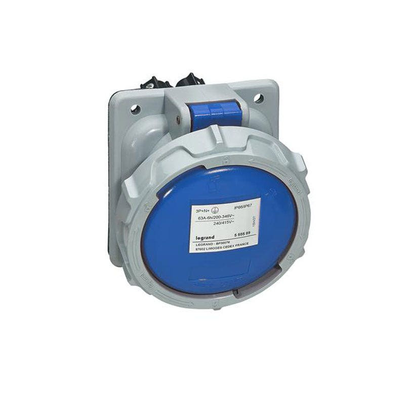 ليجراند - فيش صناعي 63A 2P+E 200/250V على لوحة كهربائية, IP66/67, P17