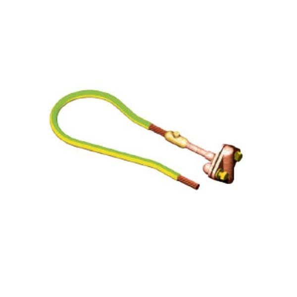BAHRA EARTHING - 2 Hole Earth Point with Pre-Welded 500mm Tail of 70 Sq.mm PVC Insulated Cable