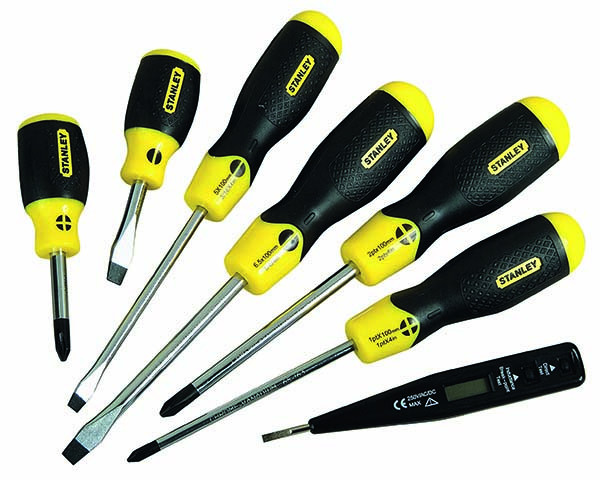STANLEY, Cushion Grip 6Pcs Screw Driver Set Philips / Fl