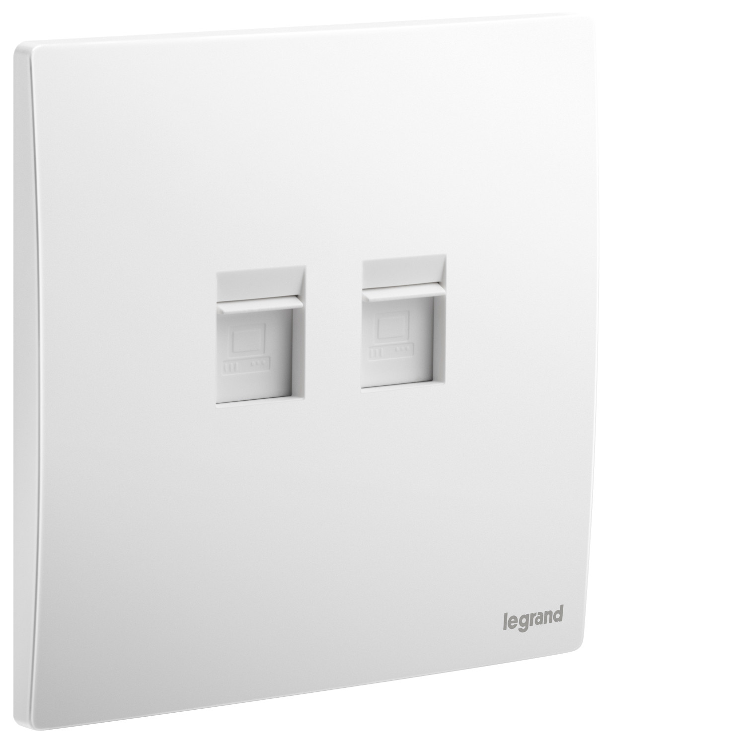 LEGRAND - Data Socket Mallia, Double RJ 45, Category 6, UTP, Matt White