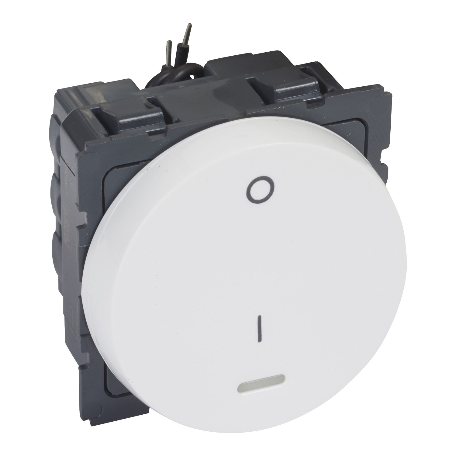 LEGRAND - 1-Way Double Pole Switch Arteor-with Indicator- 20 AX 250 V~ -Round- 2 Modules-White