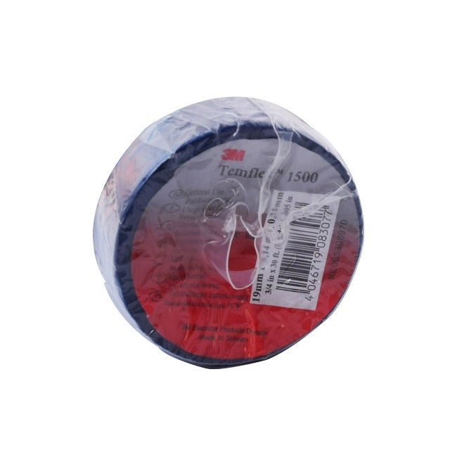 3M - Temflex 1500 Vinyl Electrical Tape, 3/4 Inch x 30 Feet, Blue