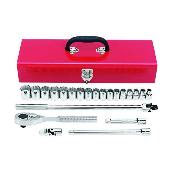 PROTO - 1/2" Drive Metric Socket Set, 22 Pieces, 12 Point