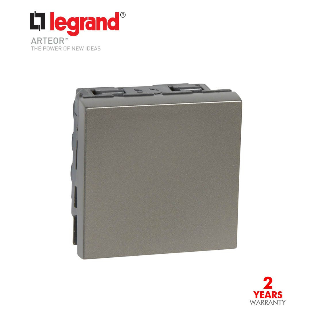 LEGRAND - 2-Way Double Pole Switch Arteor 20 AX 250 V~, 2 Modules, Magnesium