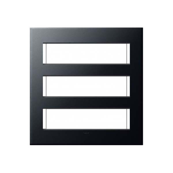 LEGRAND - Plate Arteor with Frame, Square, 3x8 Modules, Graphite