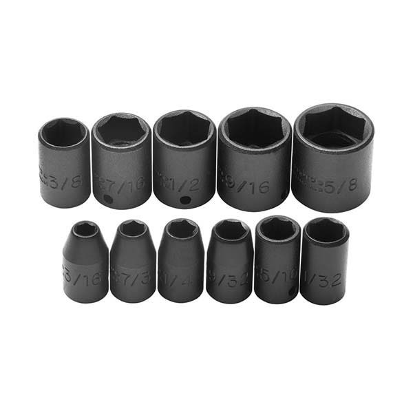PROTO - 1/4" Drive Impact Socket Set, 11 Pieces, 6 Point