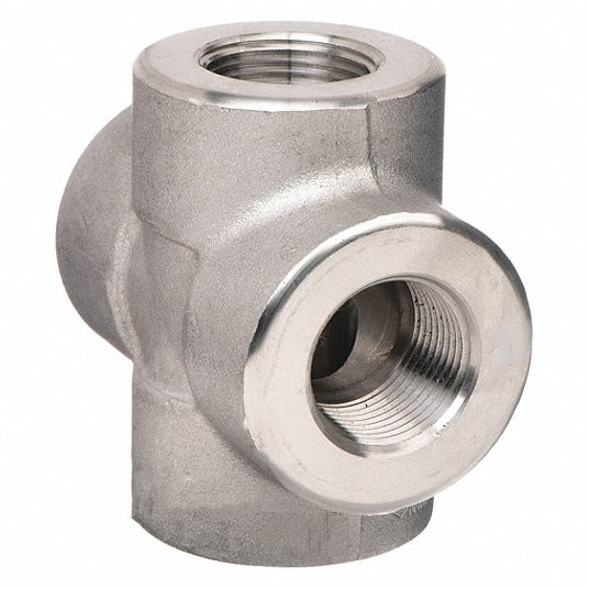 316 Stainless Steel Cross, FNPT, 1Inch Pipe Size1RTA5