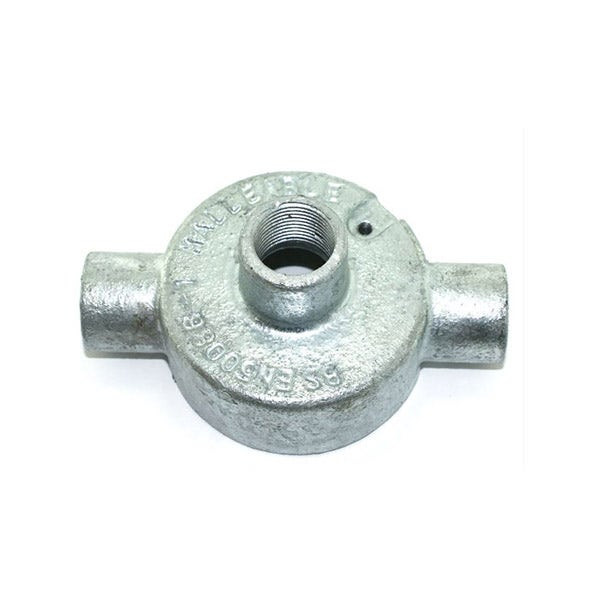 ITCC - Through Box with Back Outlet, 2 Way, Malleable Iron, HDG, 20mm