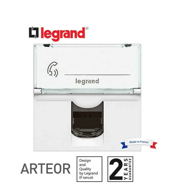LEGRAND - Telephone Socket Arteor, RJ12, 6 Contacts, 2 Modules, White
