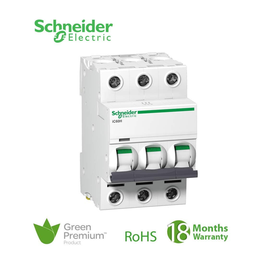 SCHNEIDER - MCB Breaker, Acti9 iC60H, 3P, 25A, D curve 