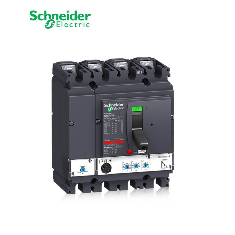 شنايدر - قاطع رئيسي 250 أمبير - ComPact NSX250F, 4P 4d, 36kA at 415 VAC, MicroLogic 2.2 Trip Unit 250A